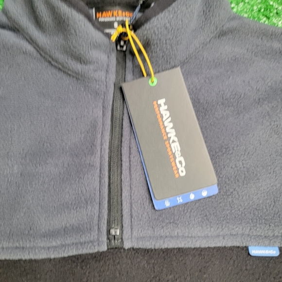Hawk & Co 1/4 Zip Fleece Pullover Jacket Men's Size Small Black Grey New w/Tags - Picture 2 of 10